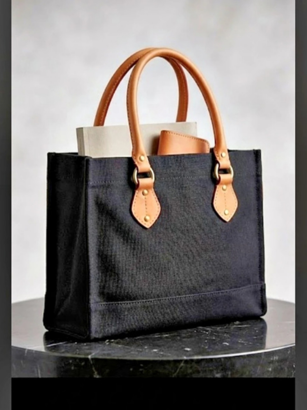 NEW! Jcrew Black & Brown Tote Bag